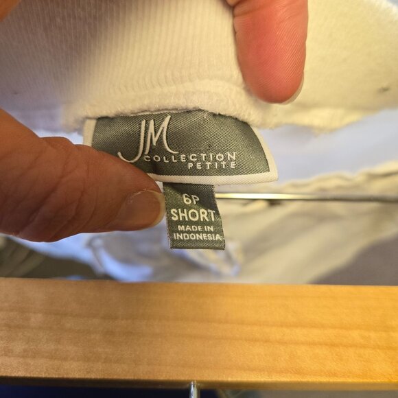 JM Collection Petite 6P White Linen Wide-Leg Pants Drawstring Waist & Pockets - Picture 6 of 12